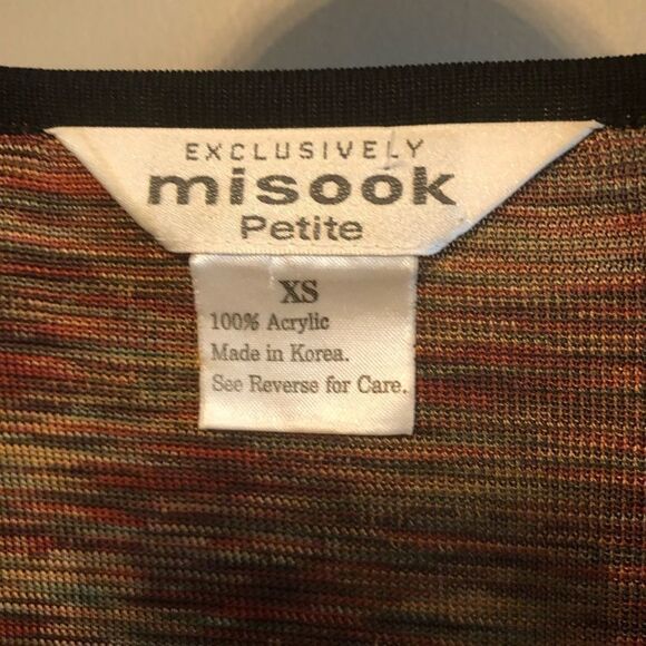 Exclusively Misook Striped Open Front Cardigan XS - Picture 3 of 13